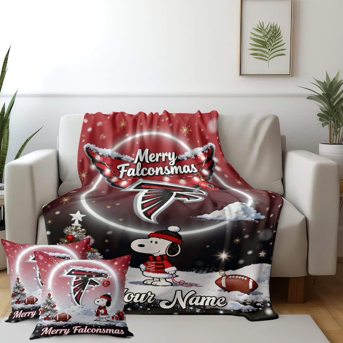 ATL x SNP | Premium Christmas Fleece Blanket & Throw Pillow-DTD