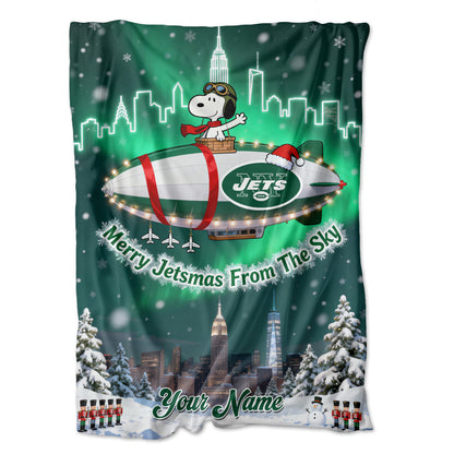 NYJ x SNP | Premium Christmas Fleece Blanket & Throw Pillow-DTD
