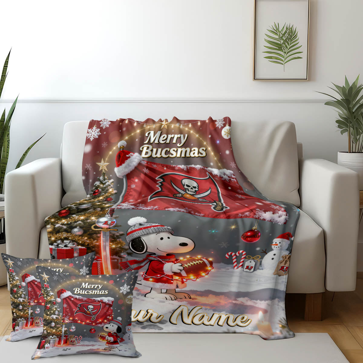 TB x SNP | Premium Christmas Fleece Blanket & Throw Pillow-DTD