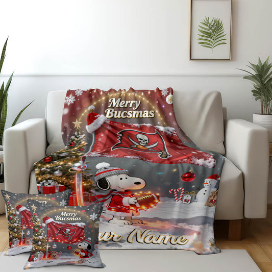 TB x SNP | Premium Christmas Fleece Blanket & Throw Pillow-DTD