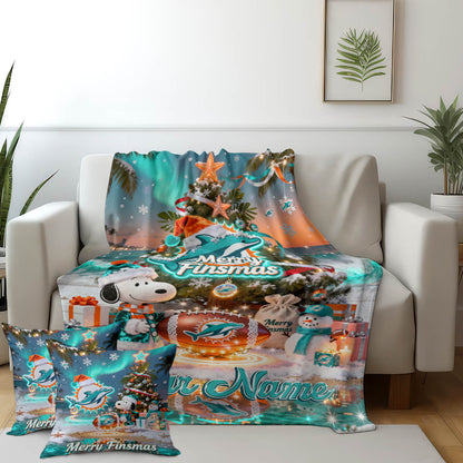 MIA x SNP | Premium Christmas Fleece Blanket & Throw Pillow-DTD