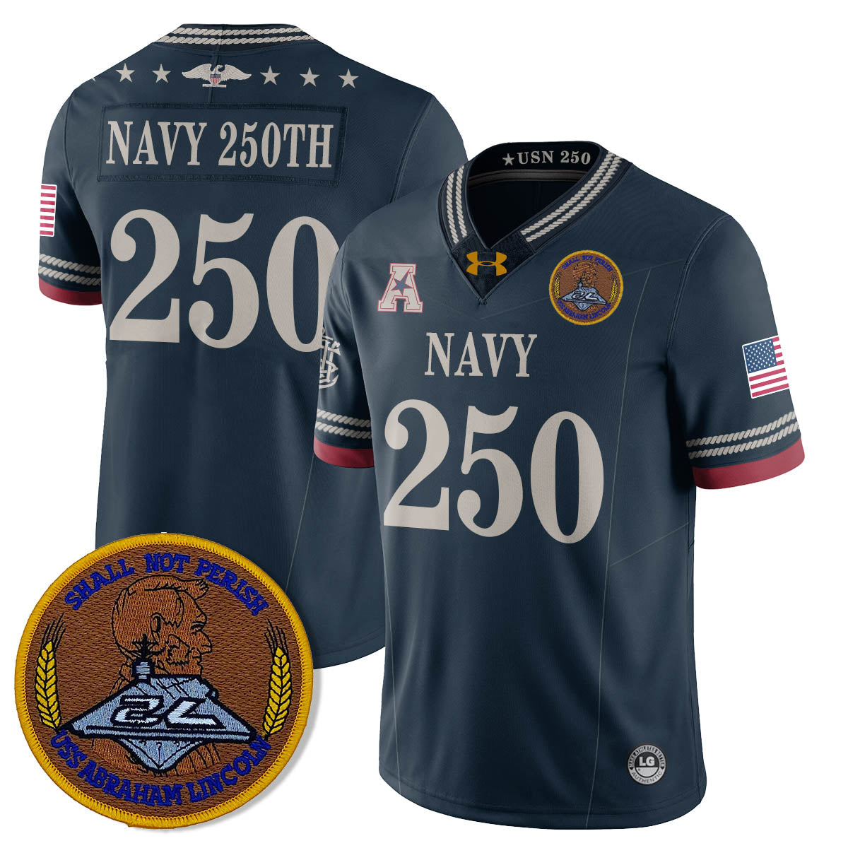 Navy MID Honoring the 250th Anniversary of the United States Navy Jersey - All Stitched-DTD