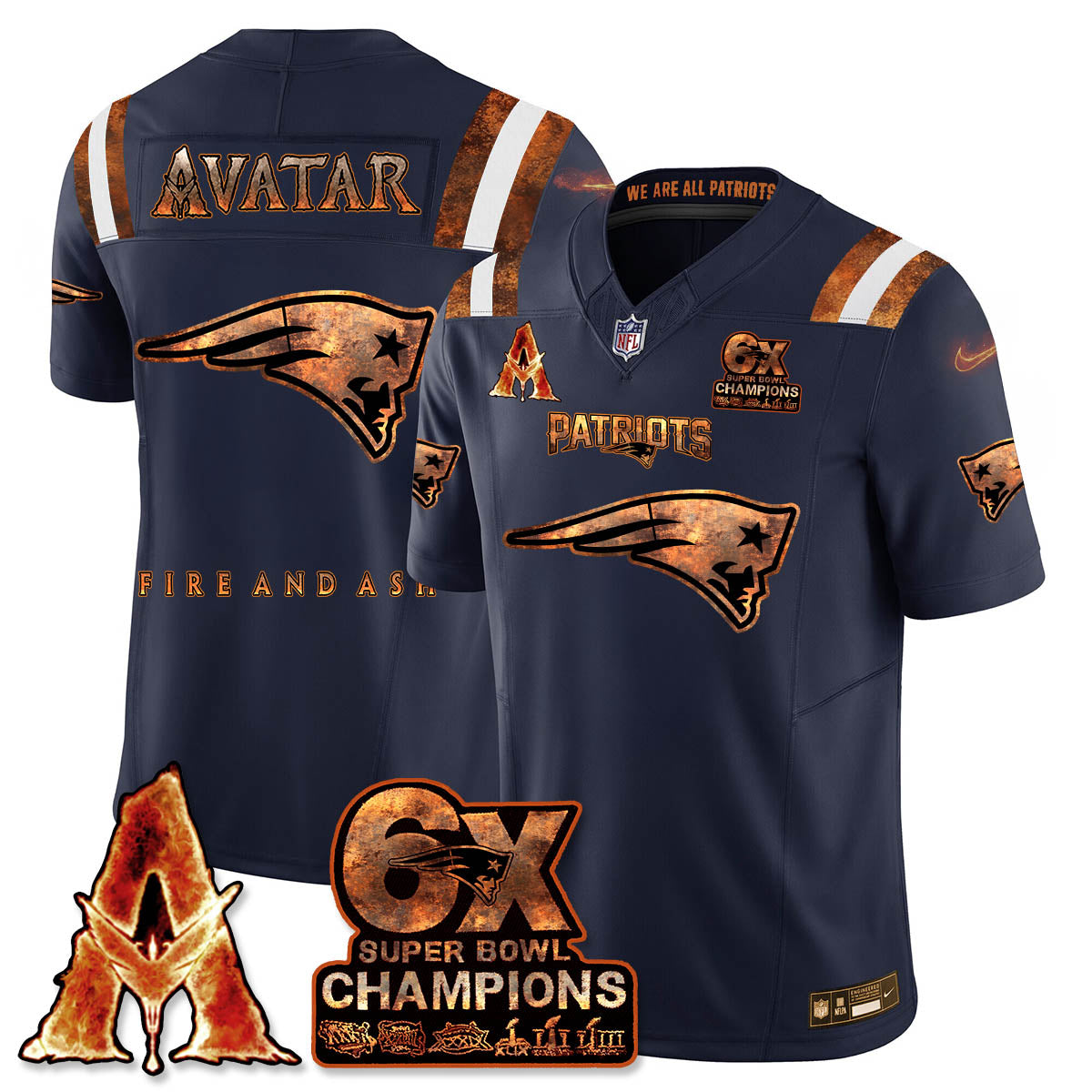 NE x Avatar 3 Fire and Ash Jersey V2 - Stitched