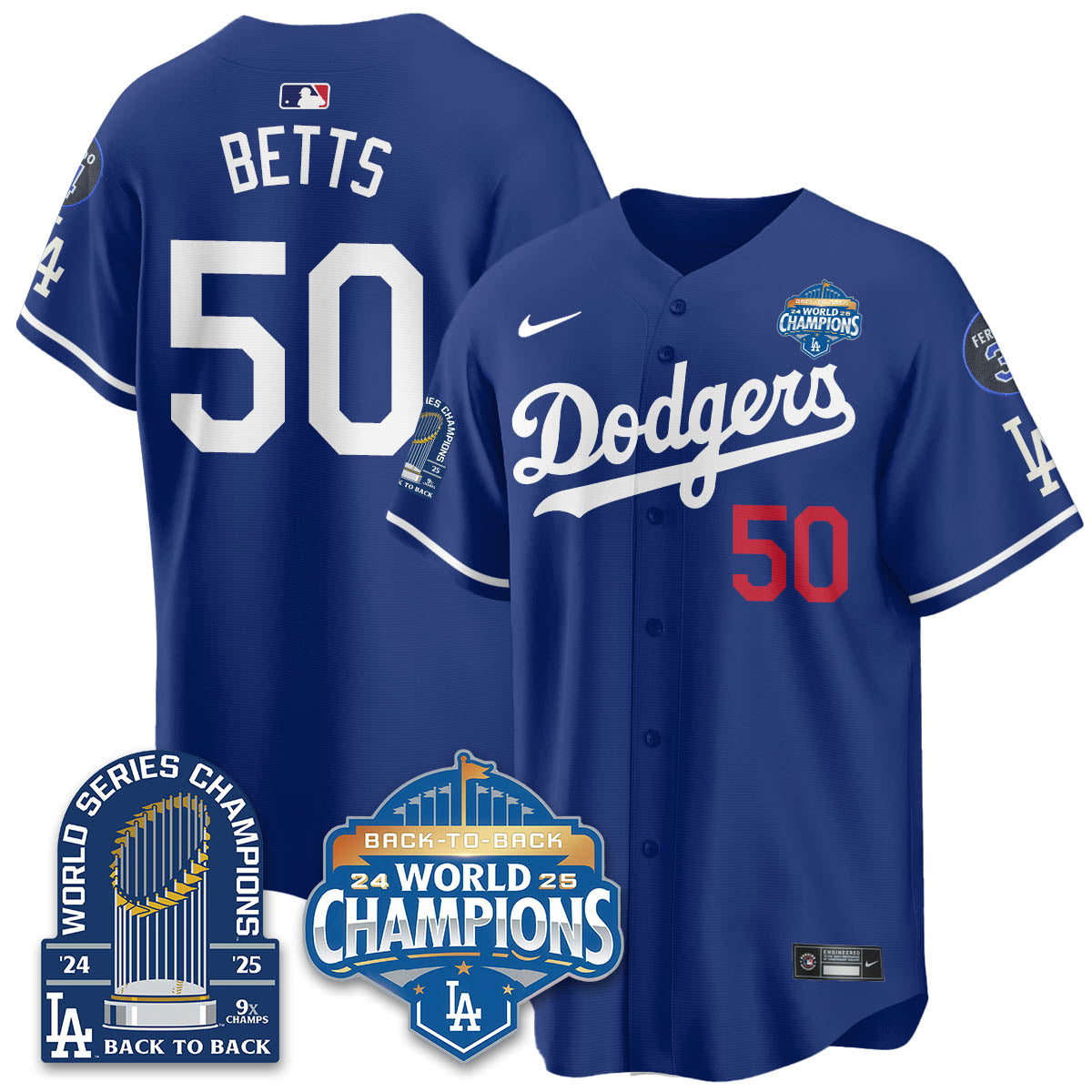LAD 2025 World Series Champions Jersey - 9x Champs - All Stitched-DTD