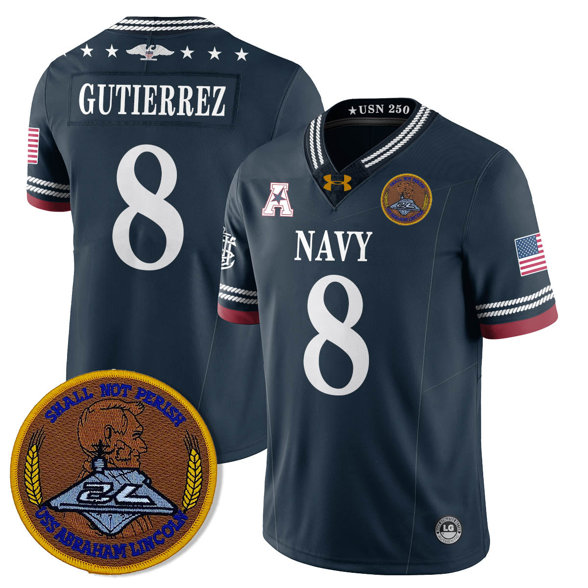 Navy MID Honoring the 250th Anniversary of the United States Navy Jersey - All Stitched-DTD