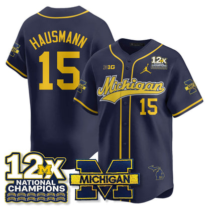 MICH 12x-Time National Champions Baseball Limited Jersey - All Stitched-DTD