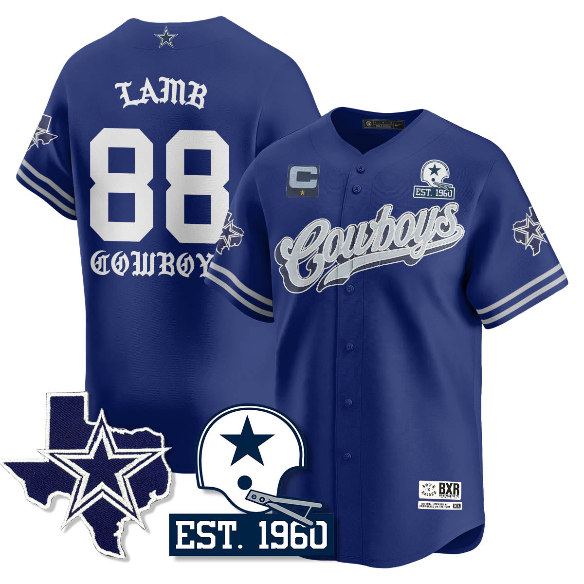 DAL Born x Raised Baseball Jersey - All Stitched-DTD