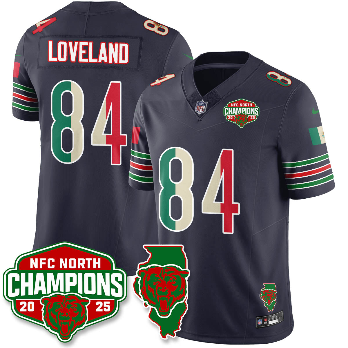 CHI Mexico NFC North Division Champions Vapor Limited Jersey - All Stitched-DTD