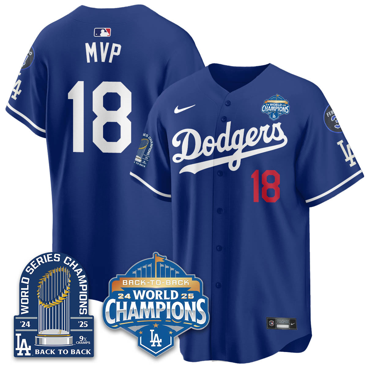 LAD 2025 World Series Champions Jersey - 9x Champs - All Stitched-DTD