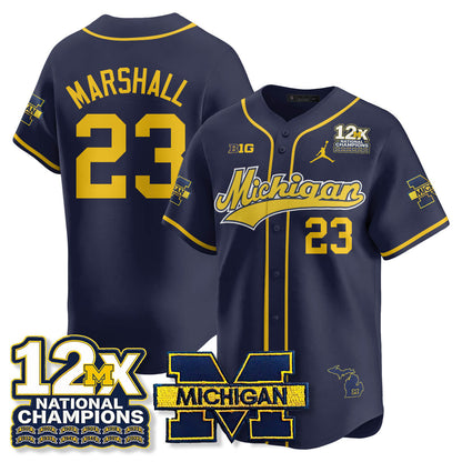 MICH 12x-Time National Champions Baseball Limited Jersey - All Stitched-DTD