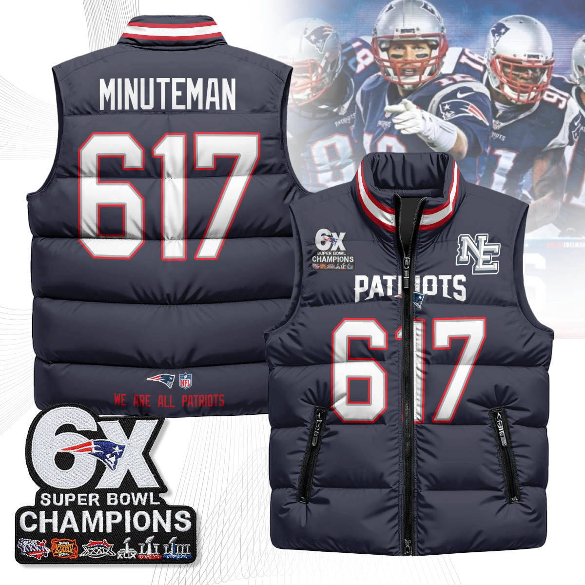 NE 6-Time Champions Unisex Puffer Vest-DTD