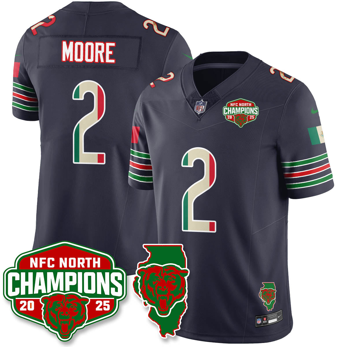 CHI Mexico NFC North Division Champions Vapor Limited Jersey - All Stitched-DTD