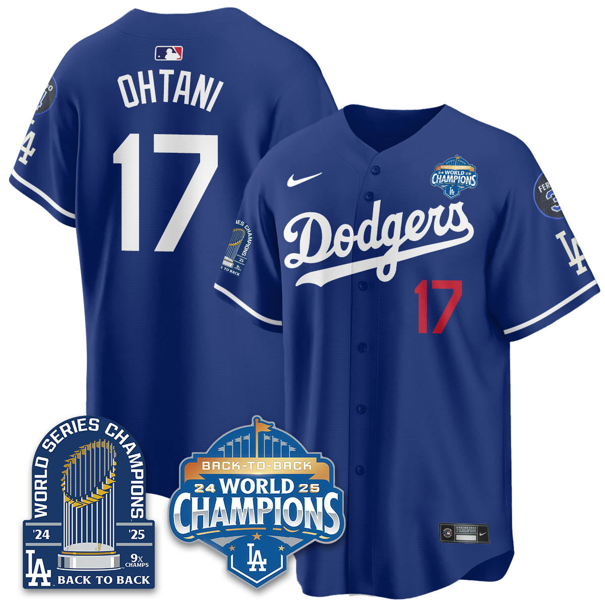 LAD 2025 World Series Champions Jersey - 9x Champs - All Stitched-DTD