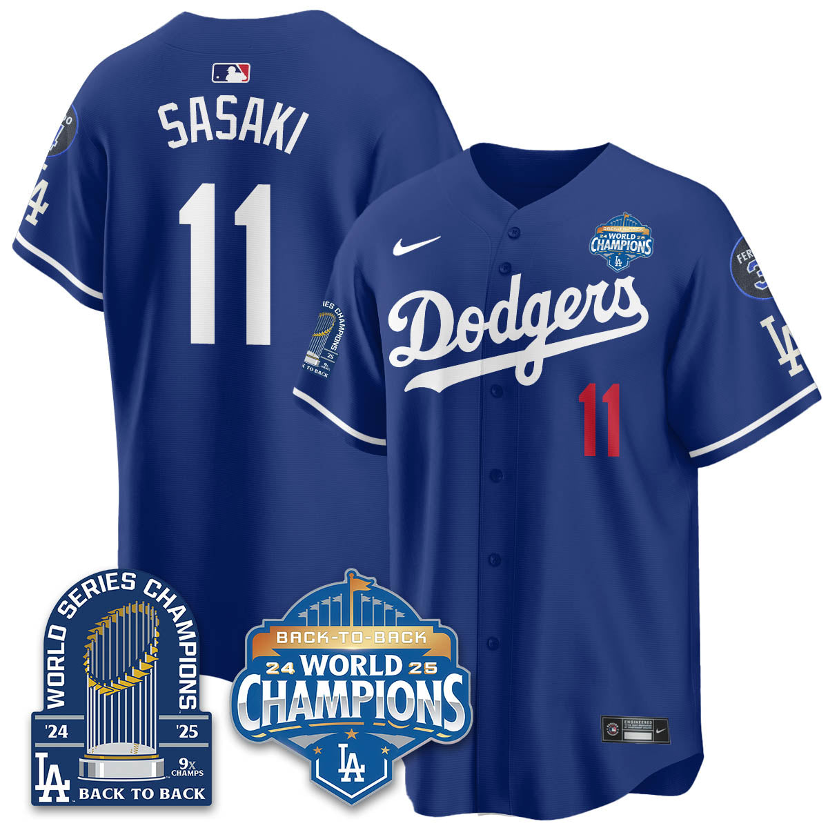 LAD 2025 World Series Champions Jersey - 9x Champs - All Stitched-DTD