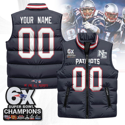 Custom NE 6-Time Champions Unisex Puffer Vest-DTD