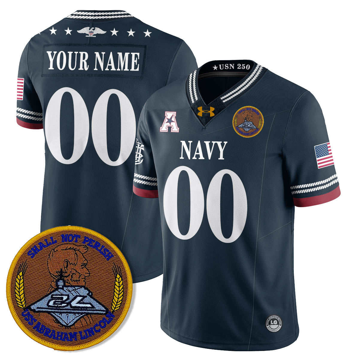 Navy MID Honoring the 250th Anniversary of the United States Navy Jersey - All Stitched-DTD