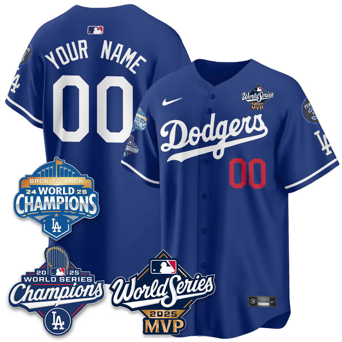 Yoshinobu Yamamoto LAD 2025 World Series MVP Jersey - All Stitched-DTD