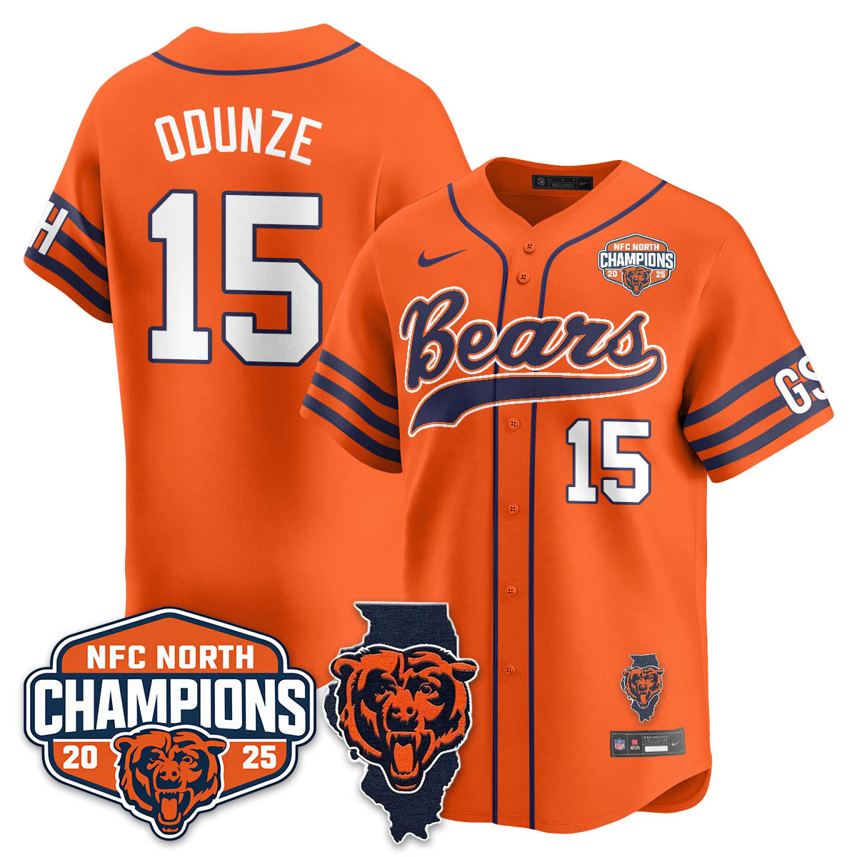 CHI  NFC North Division Champions Vapor Limited Baseball Jersey - All Stitched-DTD