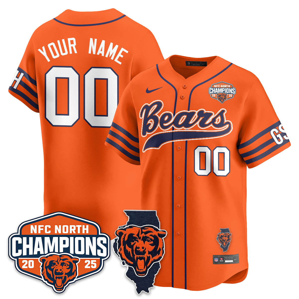 Custom CHI  NFC North Division Champions Vapor Limited Baseball Jersey - All Stitched-DTD