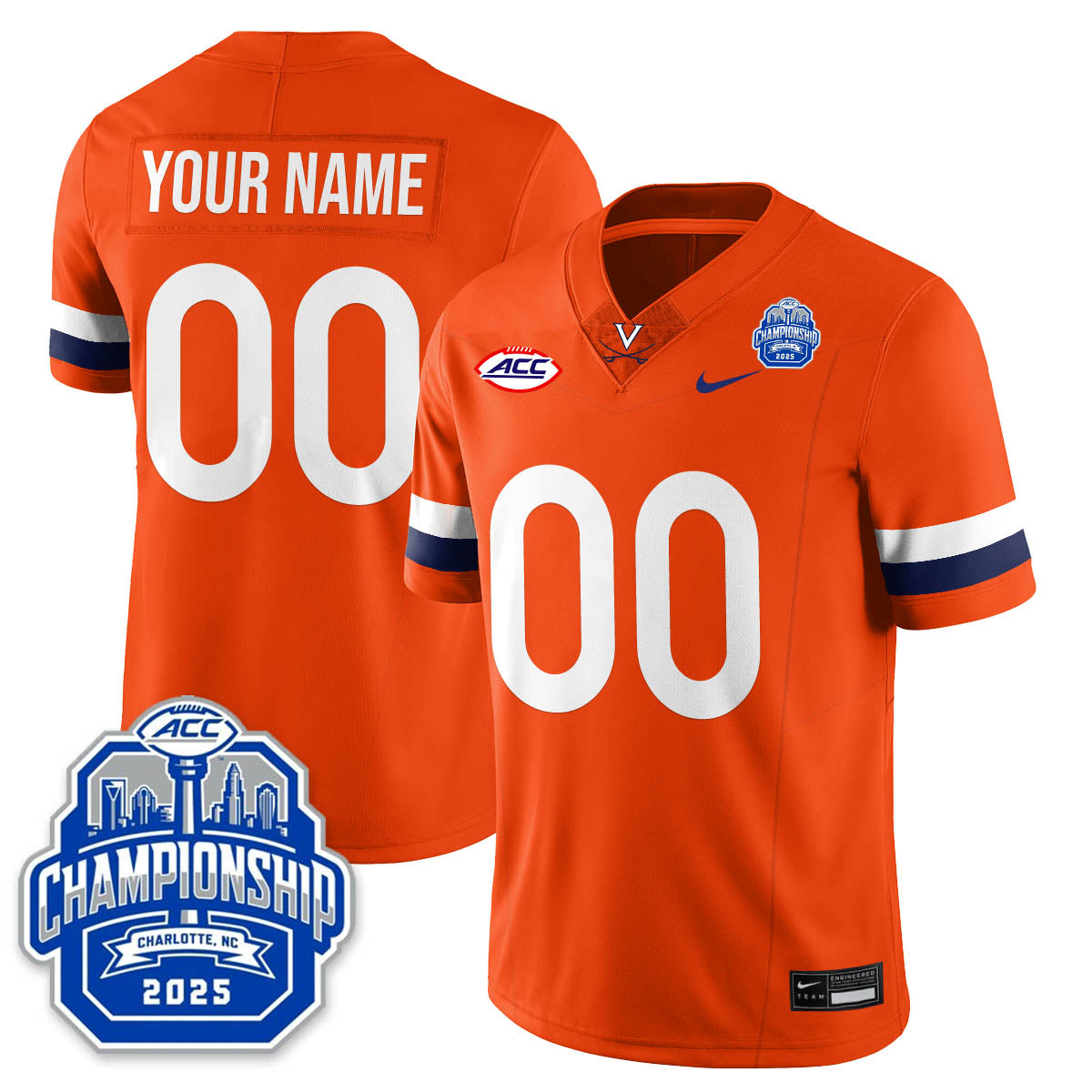 Virginia Football ACC Championship Vapor Limited Custom Jersey - All Stitched-DTD