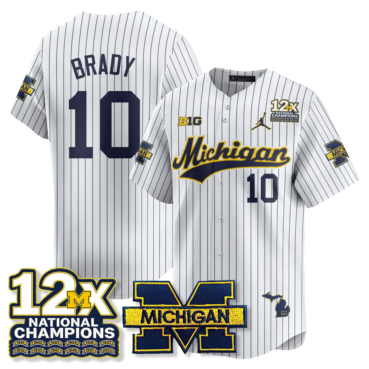 MICH 12x-Time National Champions Baseball Limited Jersey - All Stitched-DTD