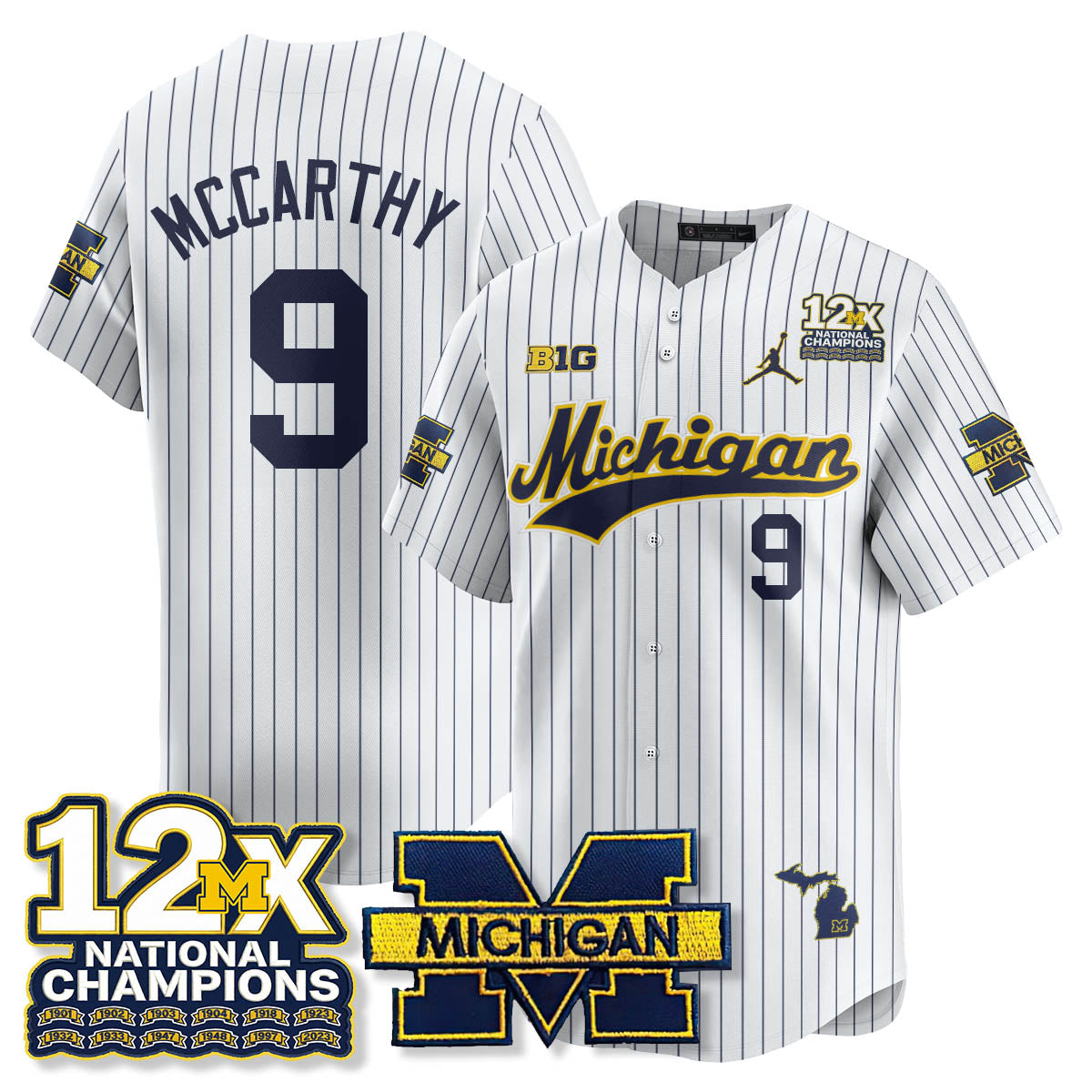 MICH 12x-Time National Champions Baseball Limited Jersey - All Stitched-DTD