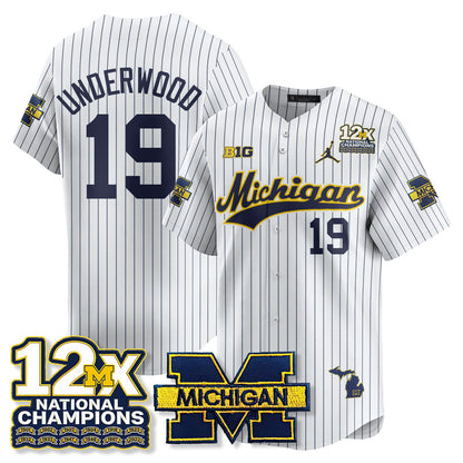 MICH 12x-Time National Champions Baseball Limited Jersey - All Stitched-DTD