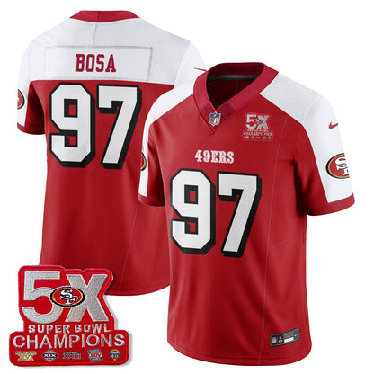 SF 5-Time Champions Patch Vapor Limited Jersey - All Stitched-DTD