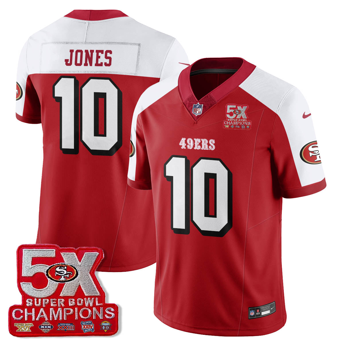 SF 5-Time Champions Patch Vapor Limited Jersey - All Stitched-DTD