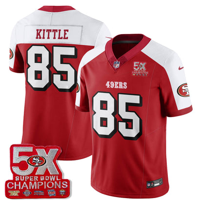 SF 5-Time Champions Patch Vapor Limited Jersey - All Stitched-DTD