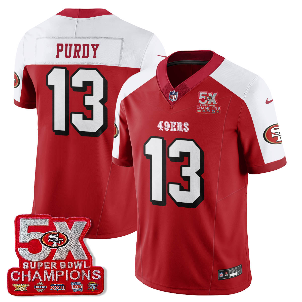SF 5-Time Champions Patch Vapor Limited Jersey - All Stitched-DTD