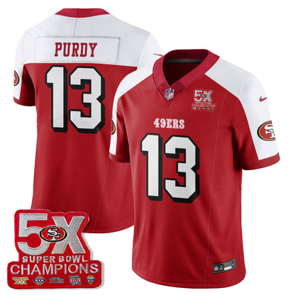 SF 5-Time Champions Patch Vapor Limited Jersey - All Stitched-DTD