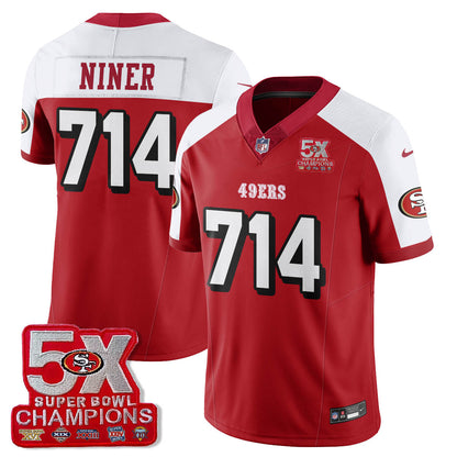 SF 5-Time Champions Patch Vapor Limited Jersey - All Stitched-DTD