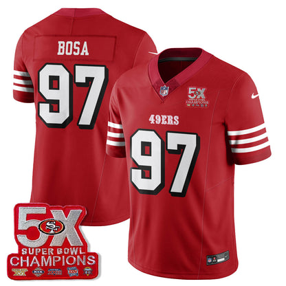 SF 5-Time Champions Patch Vapor Limited Jersey - All Stitched-DTD