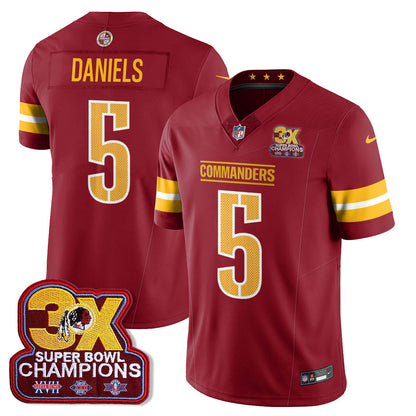WAS 3-Time Champions Patch Vapor Limited Jersey - All Stitched-DTD