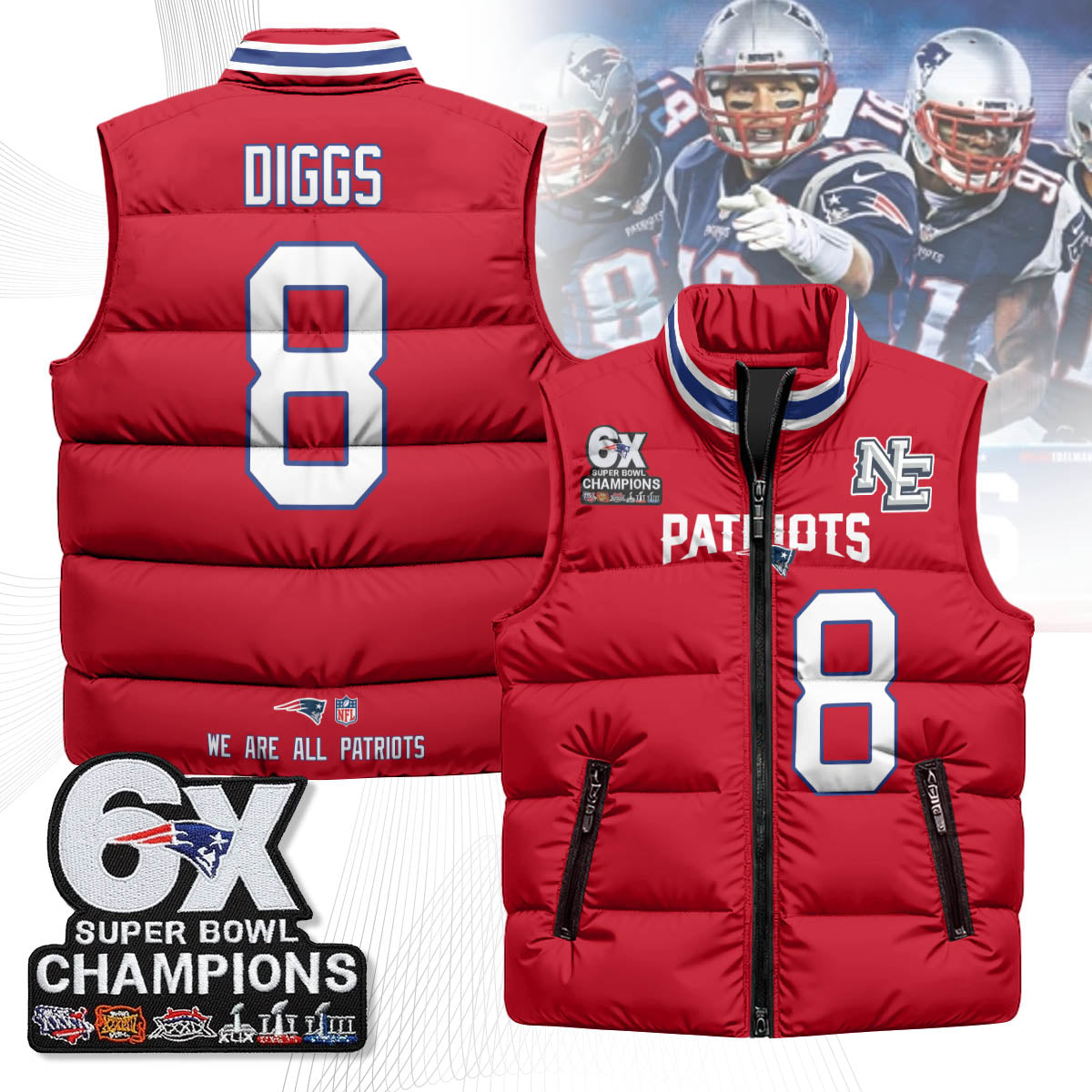 NE 6-Time Champions Unisex Puffer Vest-DTD