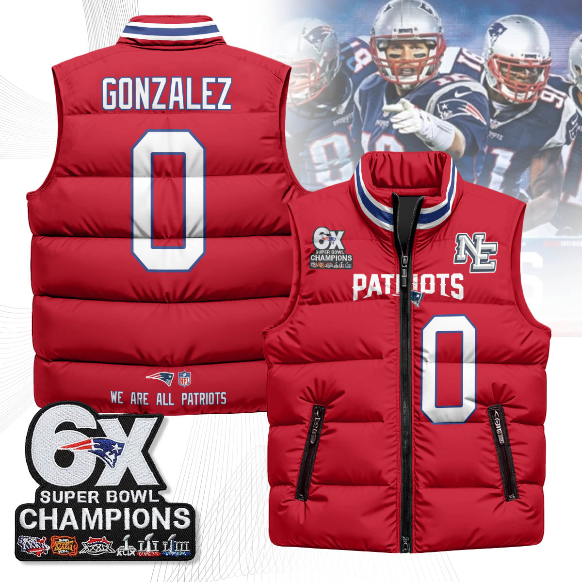 NE 6-Time Champions Unisex Puffer Vest-DTD