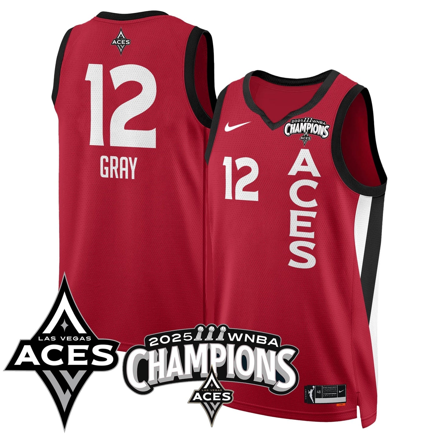 Las Vegas Aces 2025 WNBA Championship Jersey - All Stitched-DTD