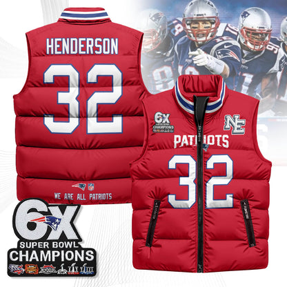 NE 6-Time Champions Unisex Puffer Vest-DTD
