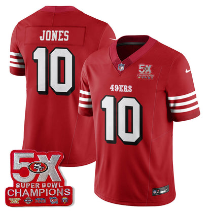 SF 5-Time Champions Patch Vapor Limited Jersey - All Stitched-DTD