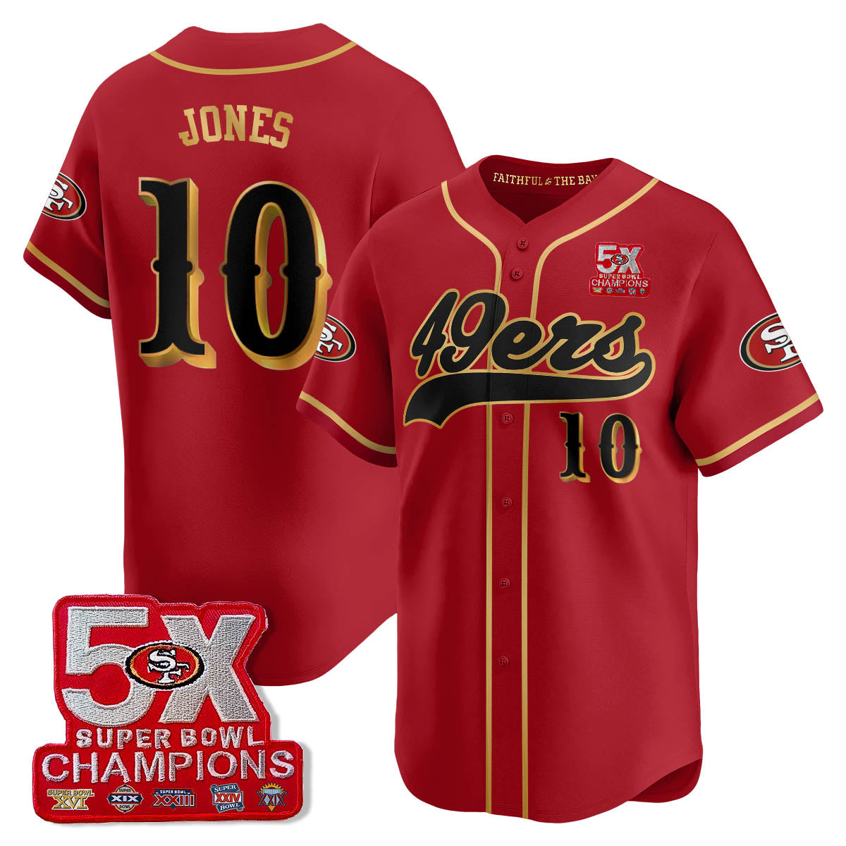 SF 5-Time Champions Patch Vapor Baseball Jersey - All Stitched-DTD
