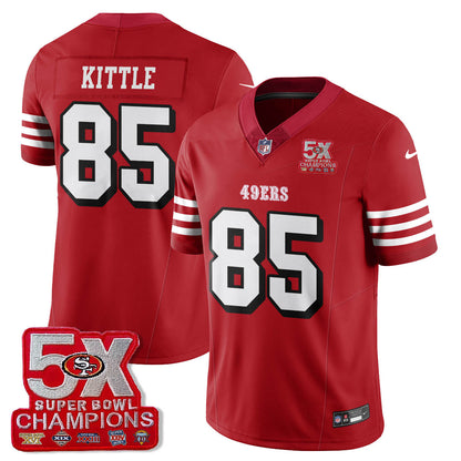 SF 5-Time Champions Patch Vapor Limited Jersey - All Stitched-DTD