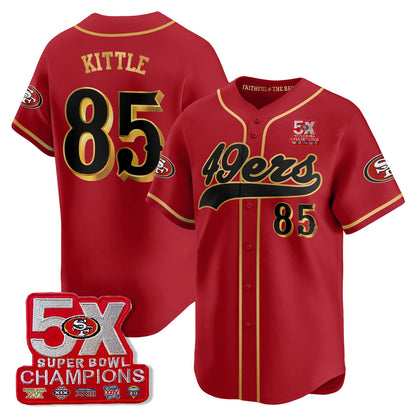 SF 5-Time Champions Patch Vapor Baseball Jersey - All Stitched-DTD