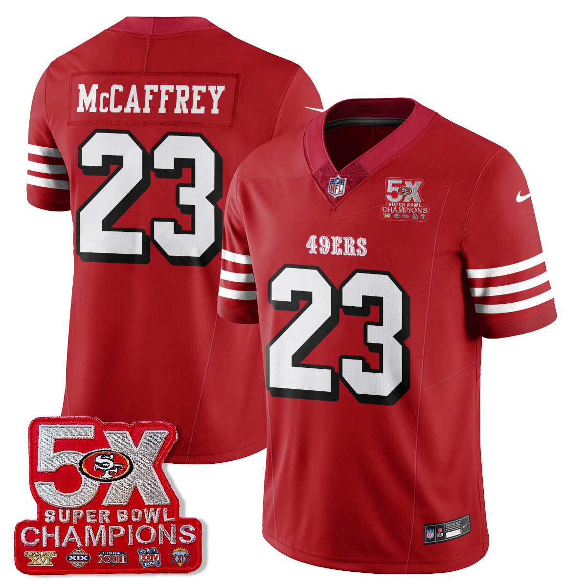 SF 5-Time Champions Patch Vapor Limited Jersey - All Stitched-DTD