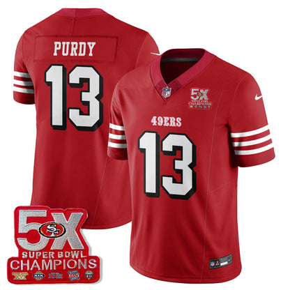 SF 5-Time Champions Patch Vapor Limited Jersey - All Stitched-DTD