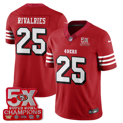 SF 5-Time Champions Patch Vapor Limited Jersey - All Stitched-DTD
