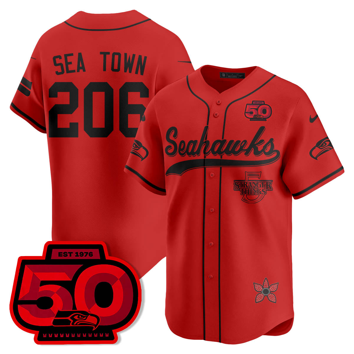 SEA Stranger Things Vapor Limited Baseball Jersey - All Stitched-DTD