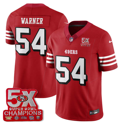 SF 5-Time Champions Patch Vapor Limited Jersey - All Stitched-DTD