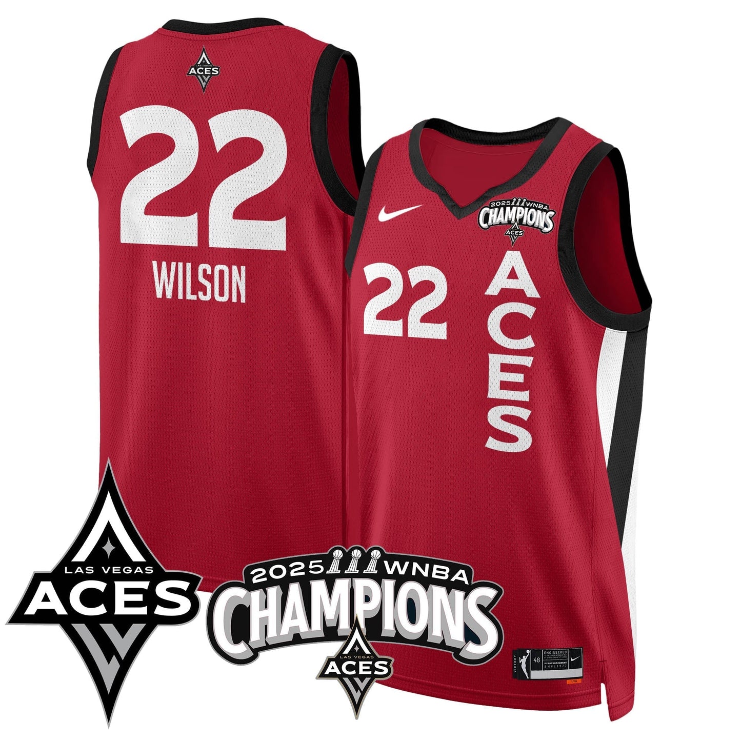 Las Vegas Aces 2025 WNBA Championship Jersey - All Stitched-DTD