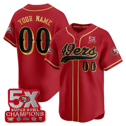 SF 5-Time Champions Patch Vapor Baseball Jersey - All Stitched-DTD